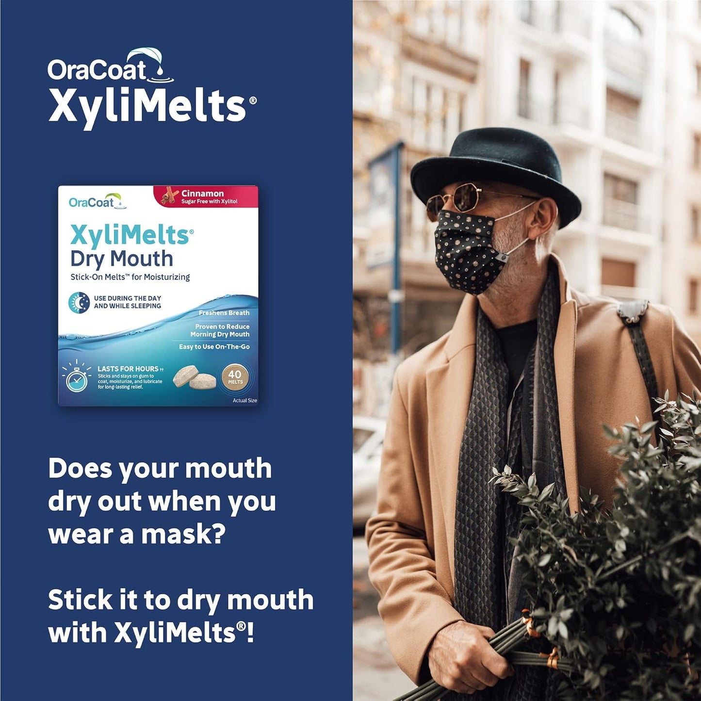 Oracoat XyliMelts Dry Mouth Relief Bundle Slightly Sweet 40 Count, Mild Mint 40 Count and Cinnamon 40 Count