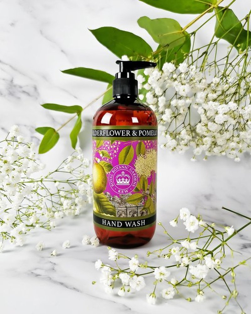 The English Soap Company Kew Gardens Luxury Hand and Body Wash, Refreshing Botanical Wash with a Rich Lather, Enriched with Soothing Aloe Vera and Vitamin E, Elderflower and Pomelo Scent 500ml