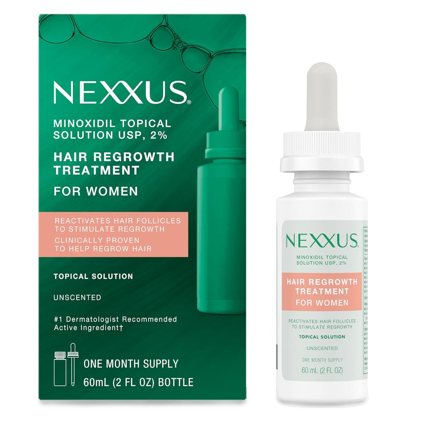 Nexxus Minoxidil Topical Solution 2% Hair Regrowth Treatment 2 oz