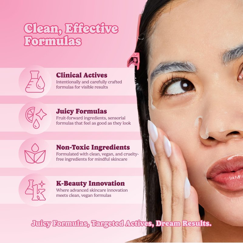 ESW Beauty The Pink Dream Moisturizing Korean Face Mask – Vitamin C, Hyaluronic Acid & Vitamin E for Hydration, Sensitive Skin & Dewy Glow – Skincare Gifts for Women