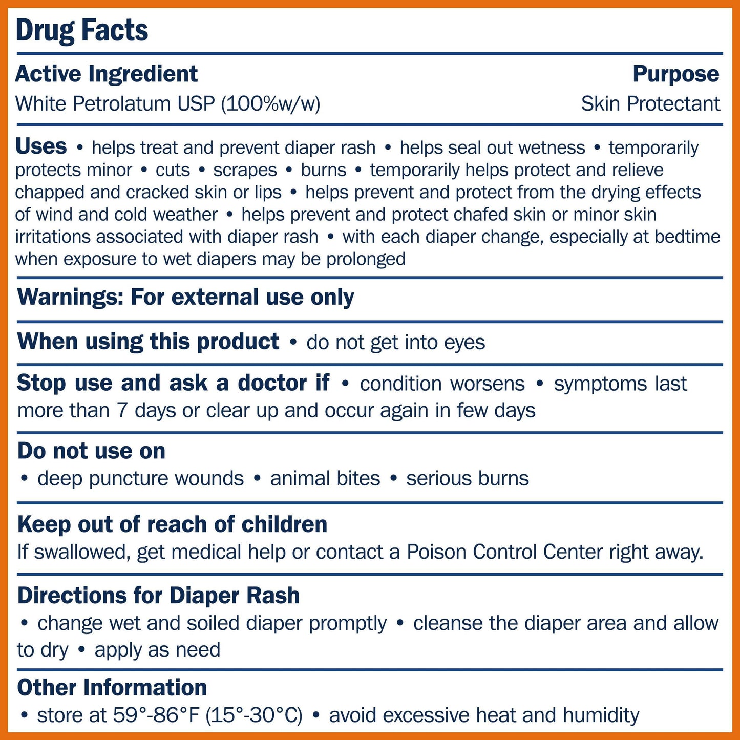 White Petroleum Jelly Squeeze Tube - 4 oz of Petrolatum for Minor Wounds and Diaper Rashes - Good for Chapped Lips from Dry Weather