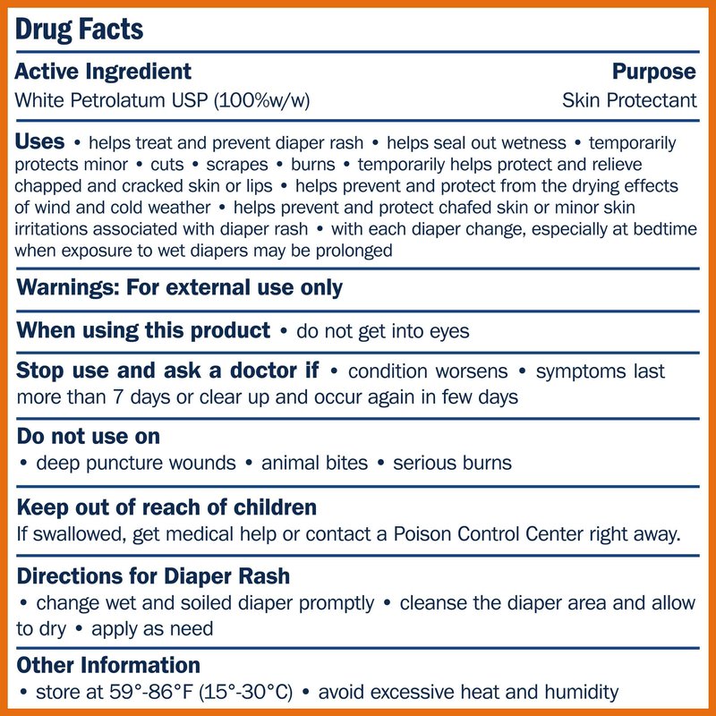 White Petroleum Jelly Squeeze Tube - 4 oz of Petrolatum for Minor Wounds and Diaper Rashes - Good for Chapped Lips from Dry Weather