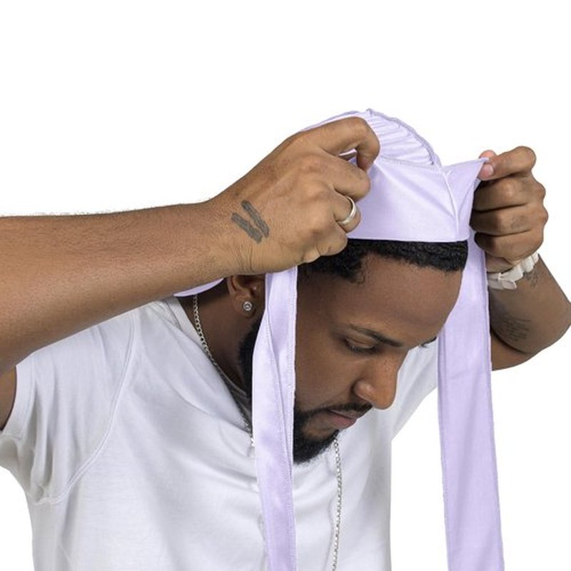 ForceWave Silky Durag for Men Wave Cap Satin Dorag for Men Women 360 Wave (Lilac)