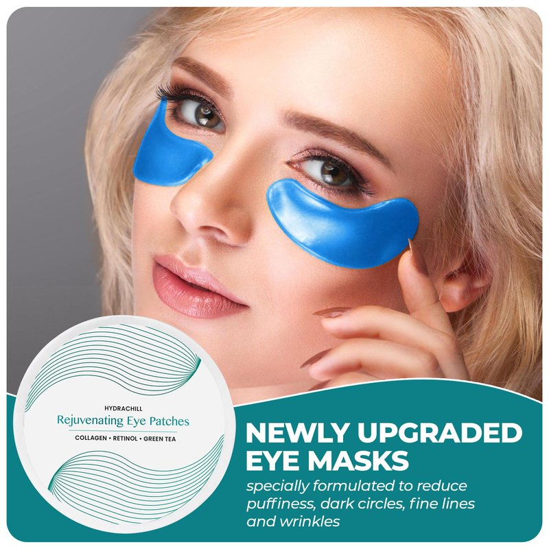 Eye Patches for Reducing Puffy Eyes and Dark Circles (60 patches), Wrinkles (Anti - Wrinkle) | Eye mask patches for Skincare with Retinol, Collagen, Hyaluronic Acid, Green Tea | Anti Wrinkle Patches