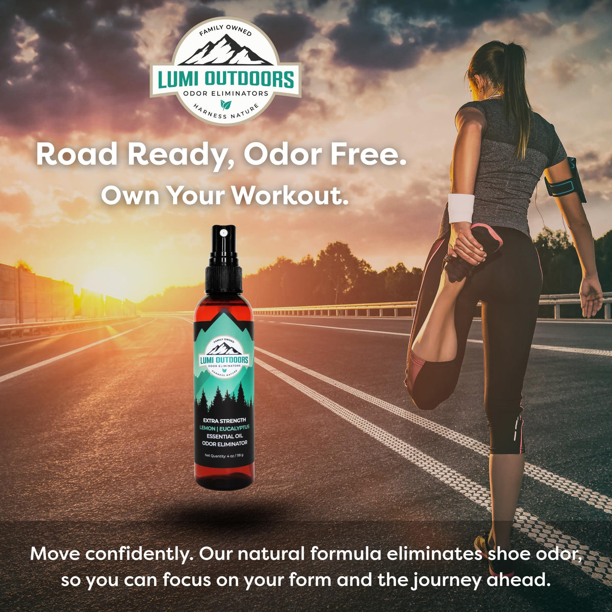 Lumi Outdoors Natural Shoe Deodorizer Spray - Odor Eliminator