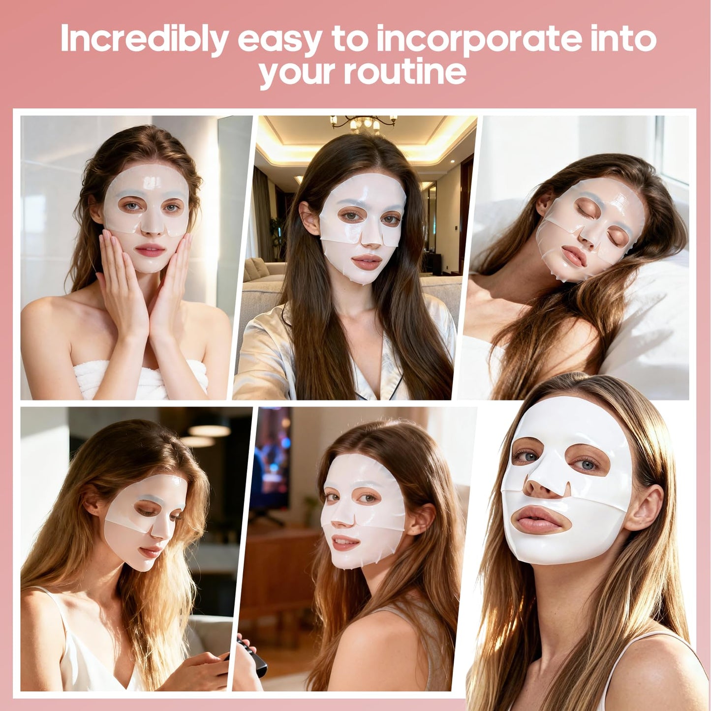 Angel Side Collagen Face Mask Skincare, Hydrating & Firming Hydrogel Face Masks, Elasticity Boosting Collagen Mask for All Skin Types, Skin Care Essentials 34g x 8 Sheets