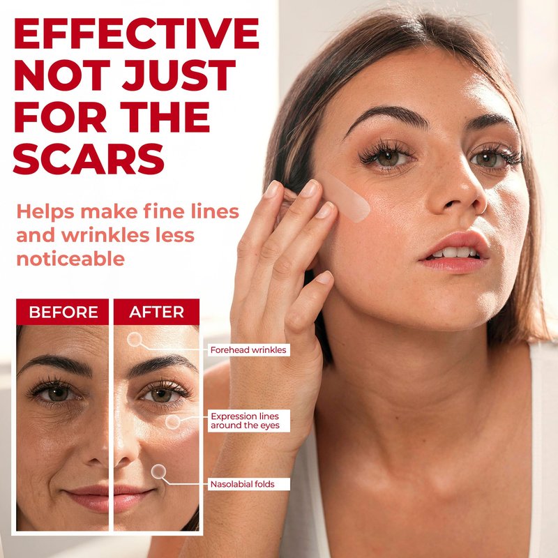 Medical Grade Silicone Scar Sheets - Transparent - 6pk (7”x1.6”) - Visible Difference on C-Section Scars - Reusable Silicone Sheets for Scars - Easy to Use C Section Scar Silicone Strips