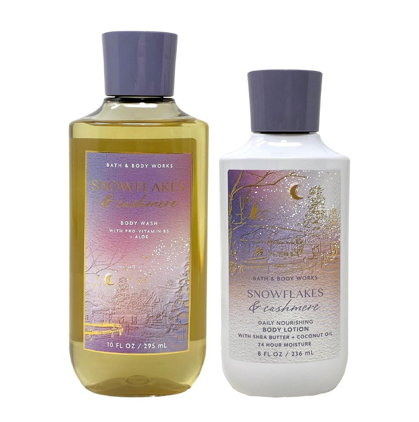 Bath and Body Works Gift Set of 10 oz Shower Gel and 8 oz Lotion (Snowflakes & Cashmere) (BB87462390)
