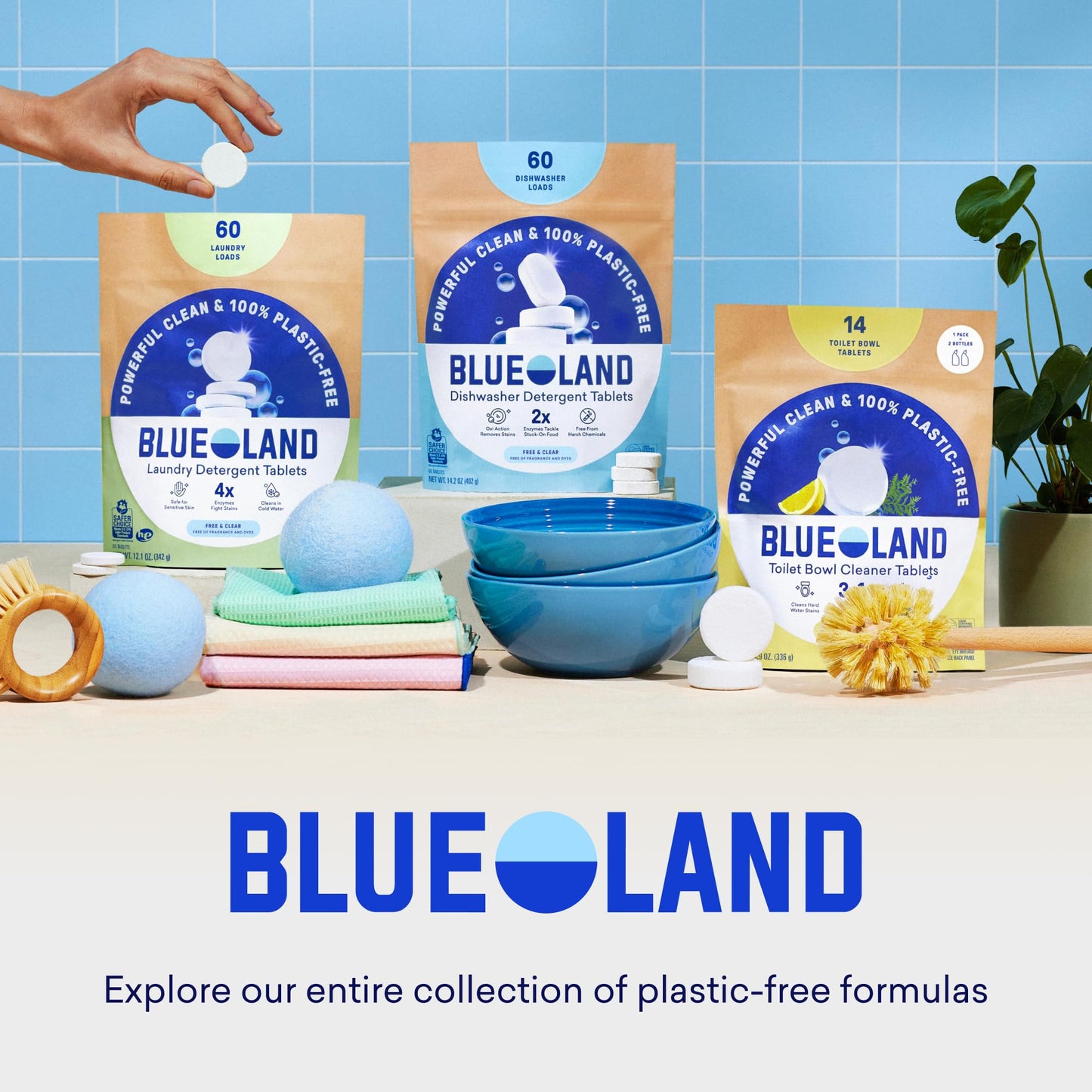 BLUELAND Multi-surface Spray Cleaner, Starter Set, Eucalyptus Mint
