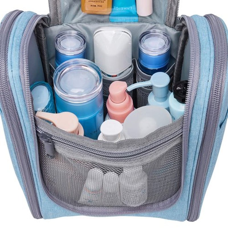 Narwey Small Hanging Travel Toiletry Bag Cosmetic Make up Organizer for Women and Men (Medium, Sky Blue)