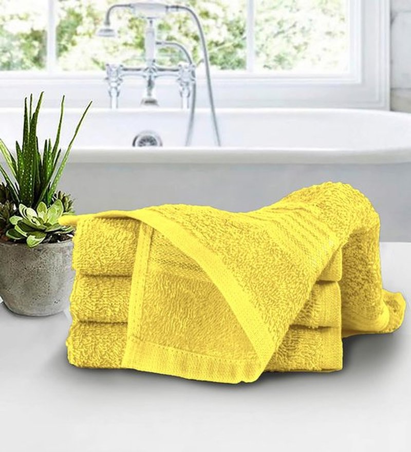 Belizzi Home Ultra Soft Cotton Washcloths, Contains 12 Piece Face Cloths 12x12 inch, Ideal for Everyday use Face Towels, Compact & Lightweight Multi Purpose Washcloths - Lime Yellow