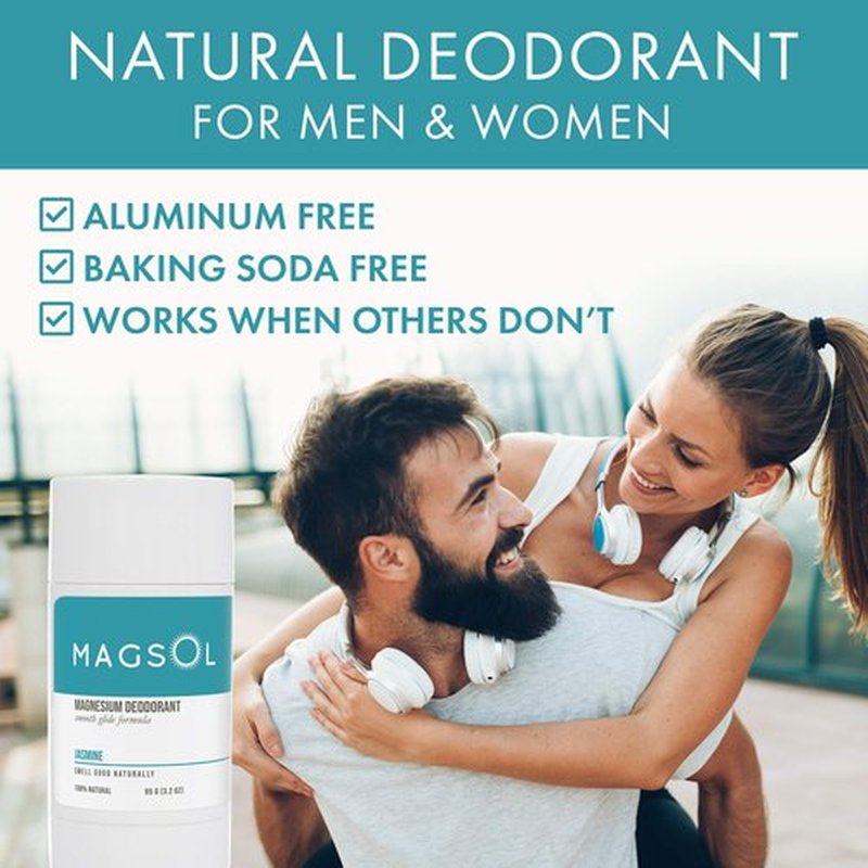 MAGSOL Aluminum Free Deodorant for Women and Men - Natural Deodorant with 4 Total Ingredients, No Baking Soda (Jasmine)