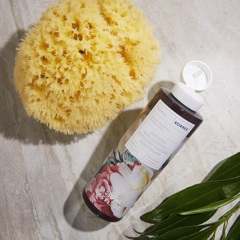 KORRES Renewing Body Cleanser - Grecian Gardenia Foaming Shower Gel with Aloe & Wheat Proteins | 8.45 Fl Oz