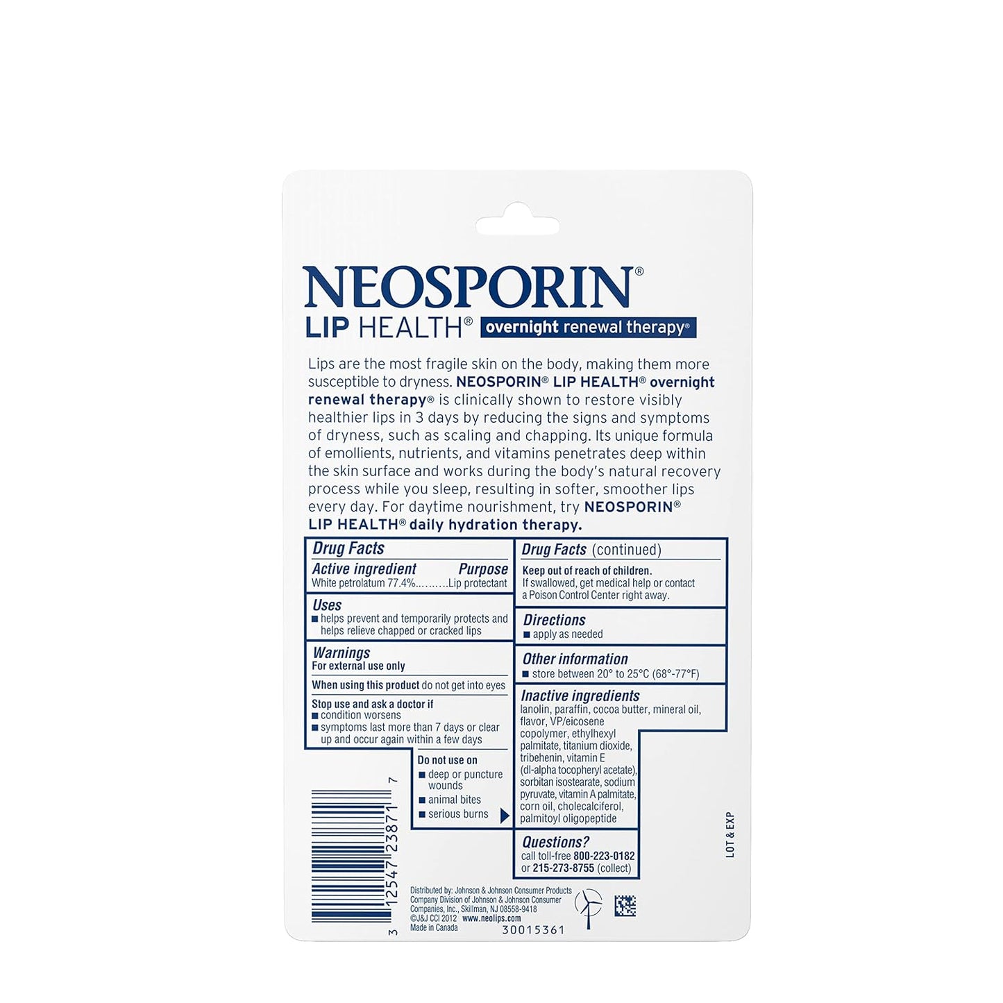 Neosporin Overnight Lip Health Renewal Therapy - 0.27 oz Jar (Pack of 4)