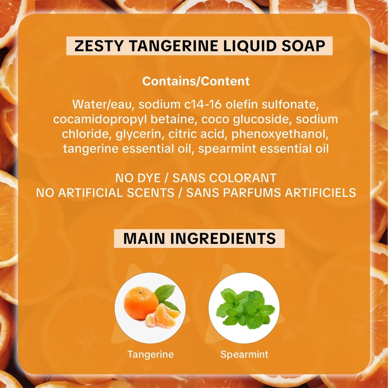 Bloom & Bōde Luxury Liquid Hand Soap - Natural Scented Hand Wash - Gentle Hand Soap with Essential Oils & Aloe Vera - Moisturizing Handwash for Bathroom and Kitchen - Zesty Tangerine Scent, 16.9oz