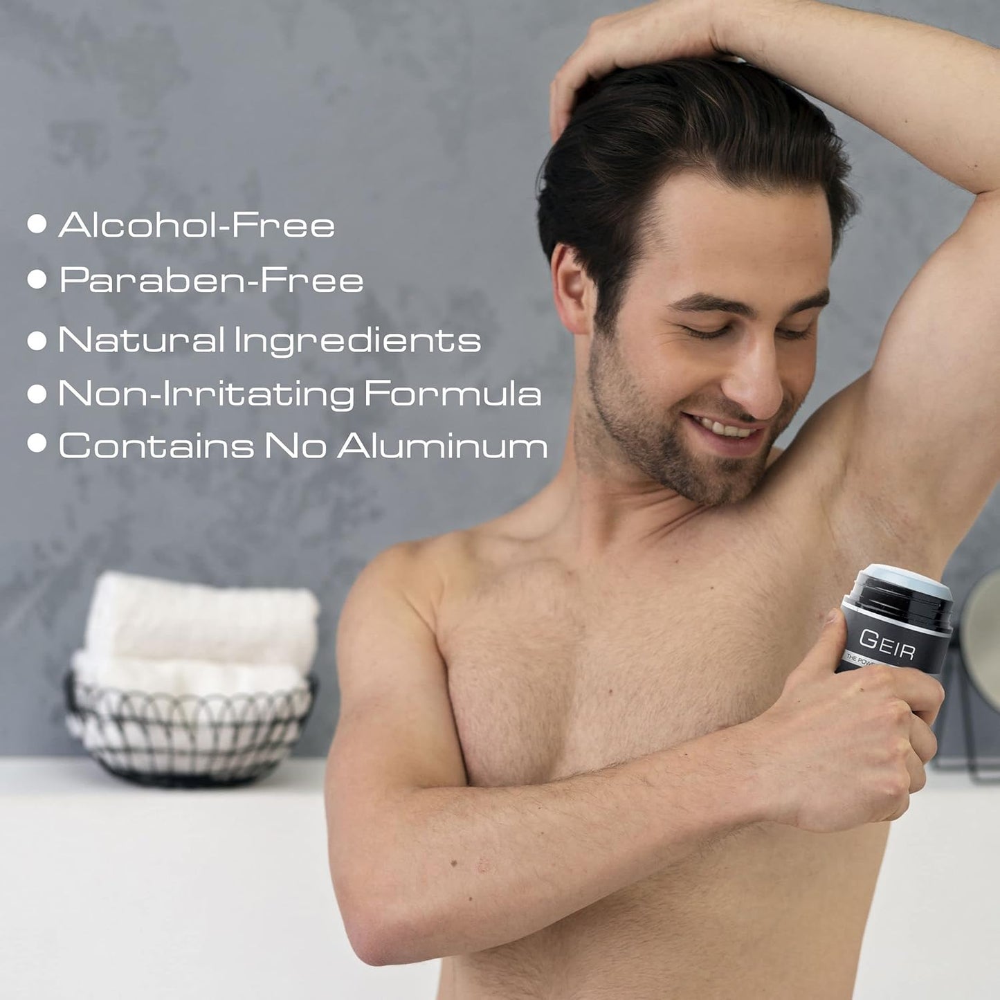 Geir Ness Men Deodorant - Alcohol and Aluminum Free Deodorant - Odor Protection for Sensitive Skin - Light and Long Lasting Cool and Clean Scent