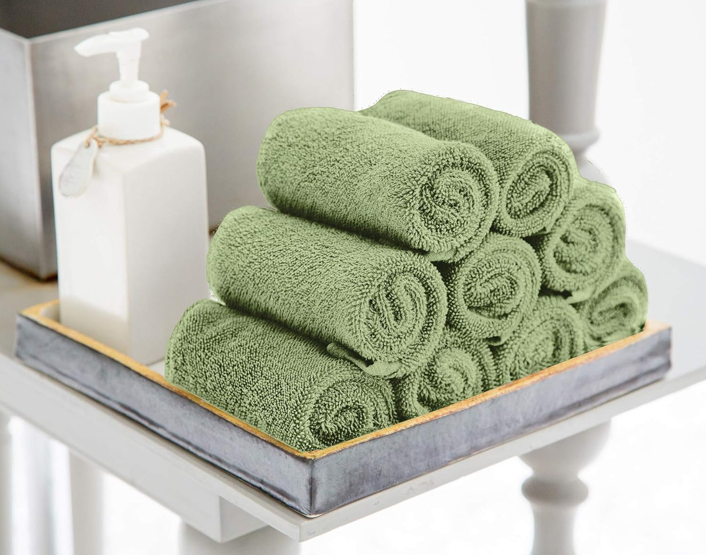 Utopia Towels 12 Pack Cotton Washcloths Set, 100% Ring Spun Cotton, Premium Flannel Face Cloths, Highly Absorbent and Soft Feel Fingertip Towels, Beige