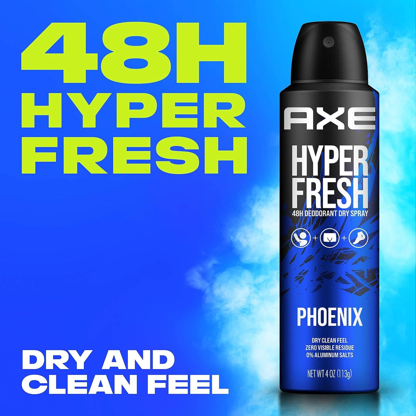 AXE Apollo Deodorant Spray 48 Hour Odor Protection Fresh Sage and Cedarwood Deodorant without Aluminum and without Residue, 4 Ounce (Pack of 4)
