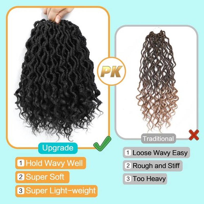 Karida Goddess Locs Crochet Hair 12 Inch, Short Faux Locs Crochet Hair 8 Packs, Crochet Goddess Locs With Curly Ends Crochet Hair for Black Women Pre Looped (12 Inch (Pack of 8), 1B#)