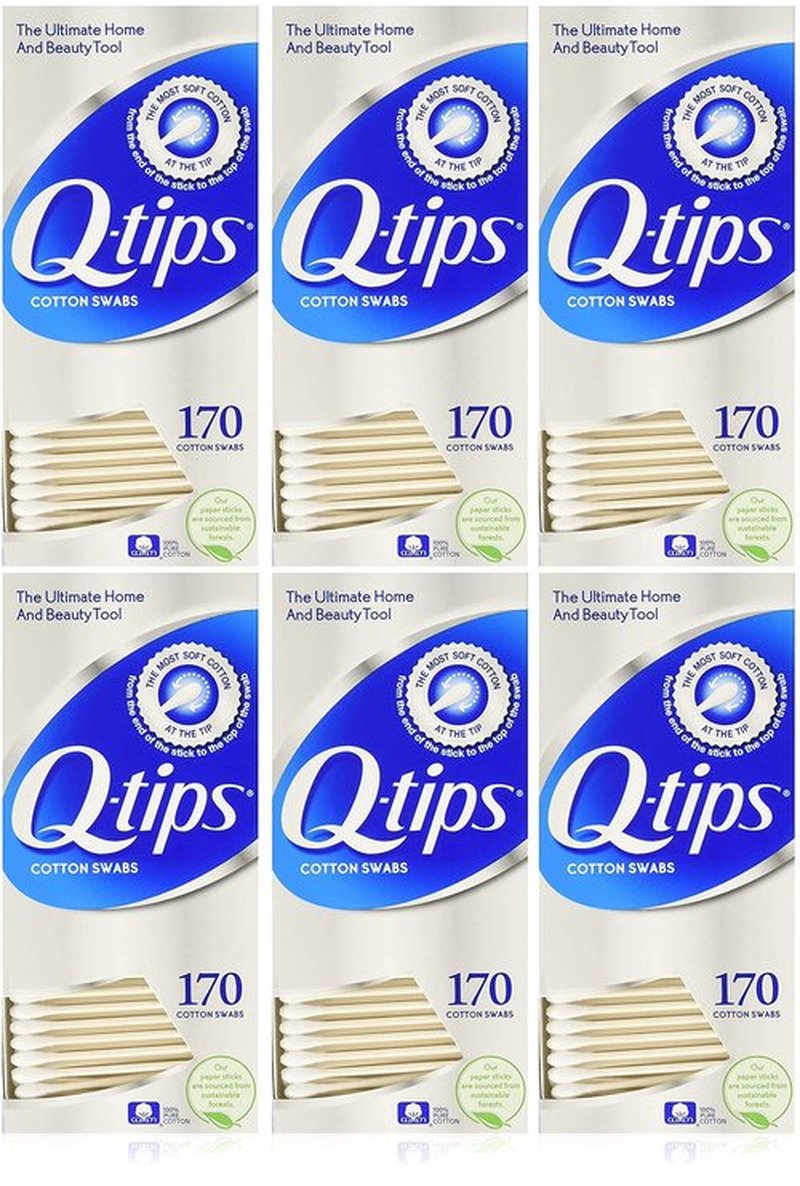 Q-Tips Cotton Swabs, 170 Count, 6-Pack