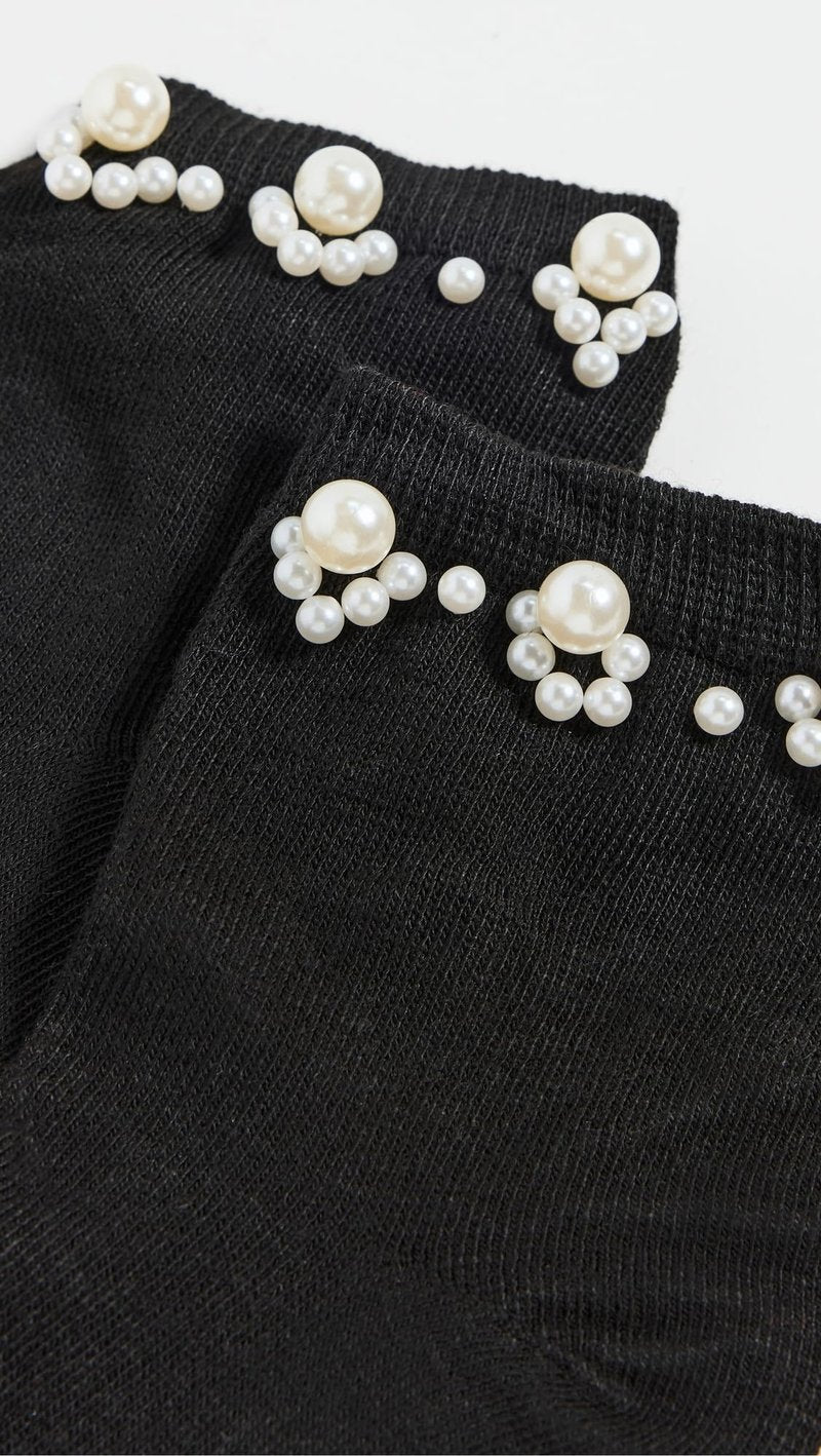 STEMS Women's Pearl Embellished Crew Socks