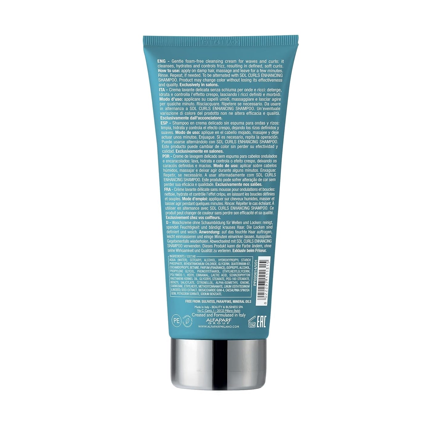 Alfaparf Milano Semi di Lino Hydrating Co-Wash | Foam-Free Curly Hair Conditioner - Shine & Frizz Control, Vegan & Sulfate Free