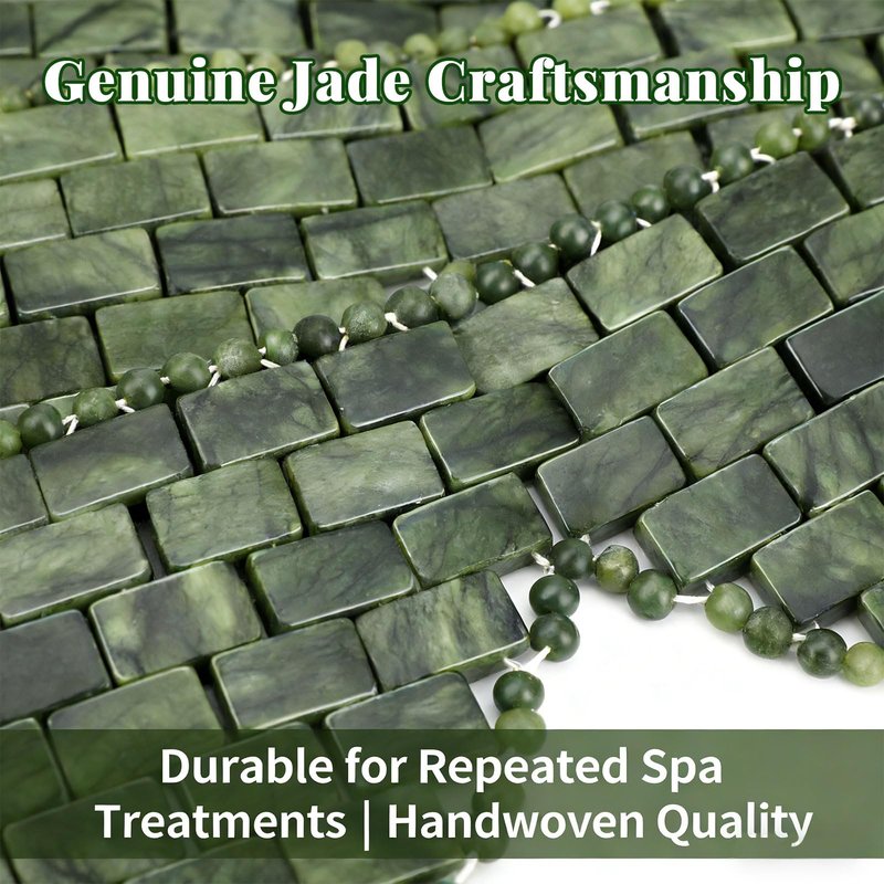 gemshan 4Pcs Jade Eye Mask, Natural Cooling Mask for Hot and Cold, Reusable Jade Mask for Facial, Anti-Aging Therapy Relive Eliminate Puffiness, Women Spa Mask Gift