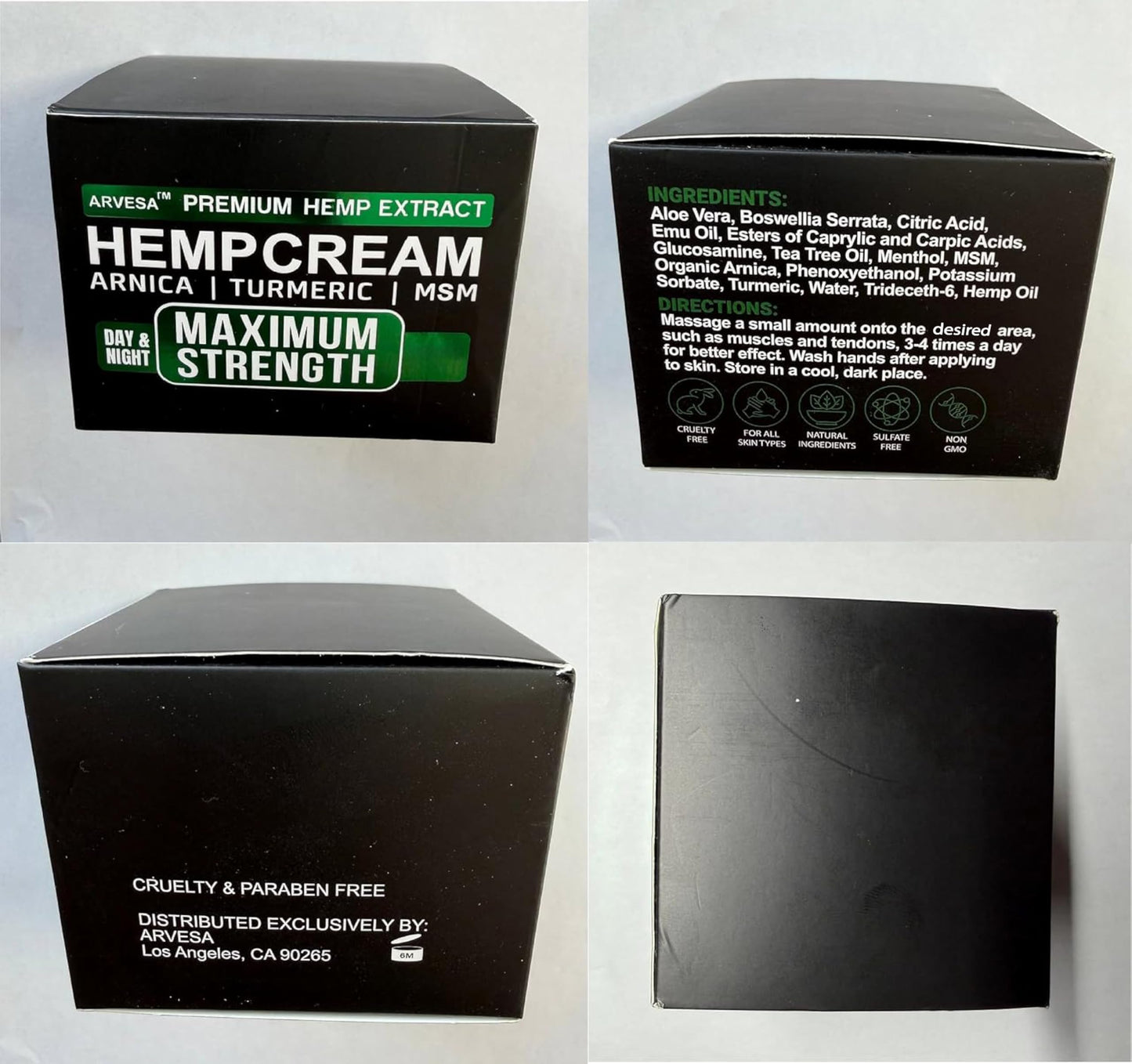 Hemp Cream - Maximum Strength - Natural Hemp Oil Extract Gel Rub with MSM - Glucosamine - Arnica - Turmeric - Maximum Strength - Formulated in USA - 3.9 oz