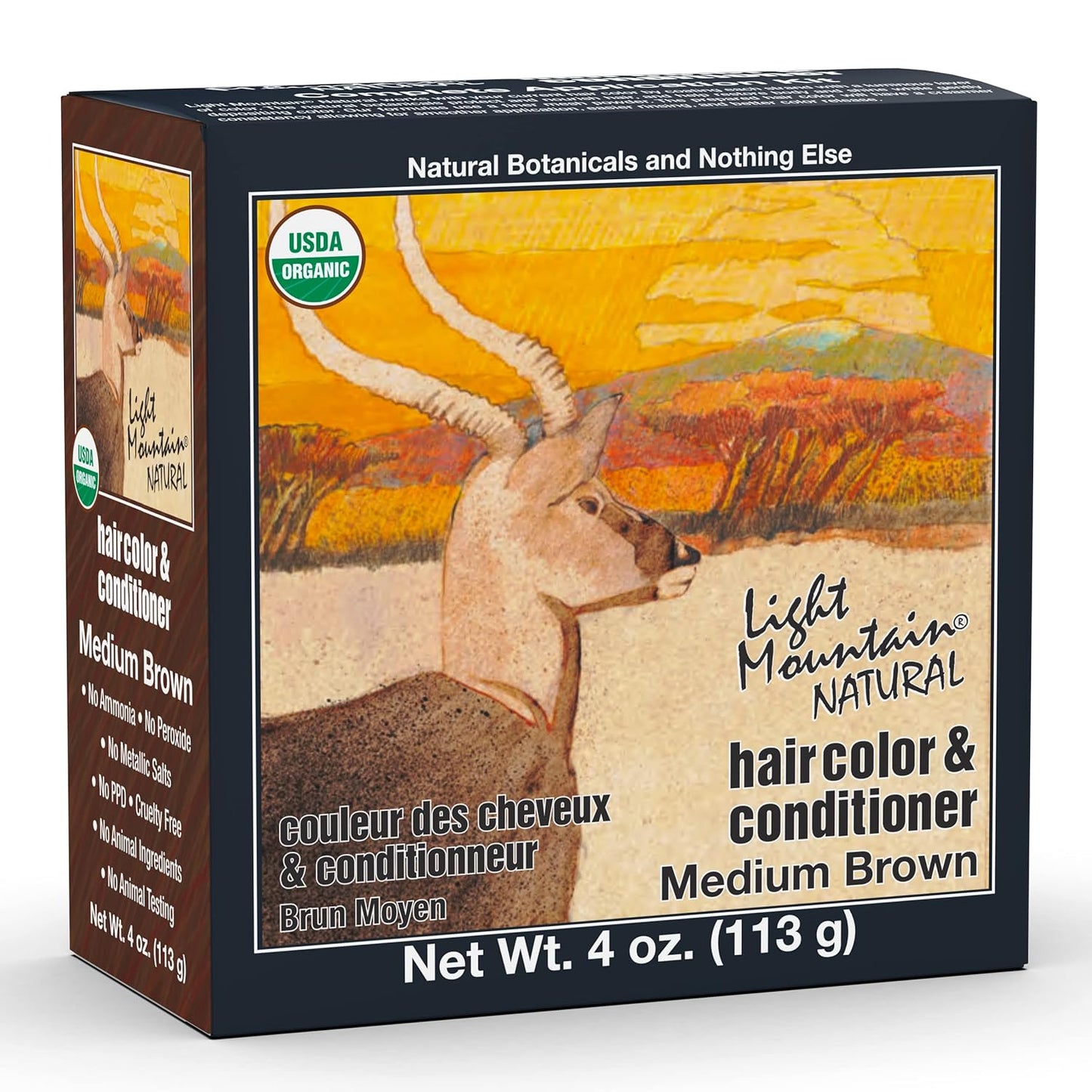 Light Mountain Henna Hair Color & Conditioner – Red Hair Dye, Organic Henna Leaf Powder and Botanicals, Chemical-Free, Semi-Permanent Hair Color + 4 Hair Clips