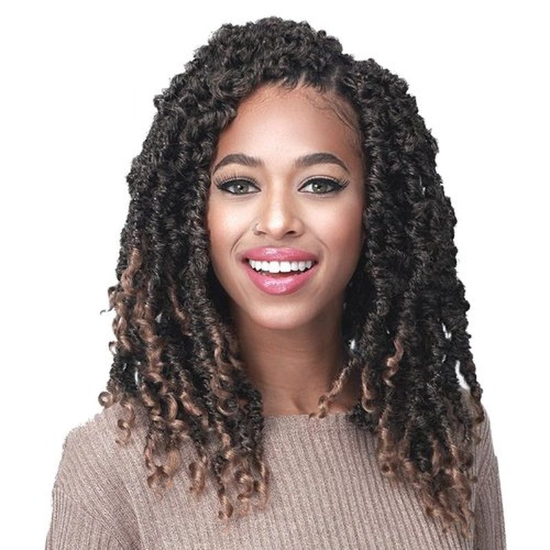 Bobbi Boss Nu Locs Distressed Braids 2X BUTTERFLY CURLY TIPS 12" (5-Pack, 2)