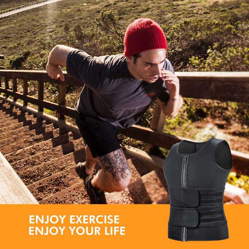 A+ Choice Sauna Vest Waist Trainer for Men - Mens Sauna Suit Large Sweat Belt Body Shaper for Gym Workout Exercise Faja Para Hombre Size Large