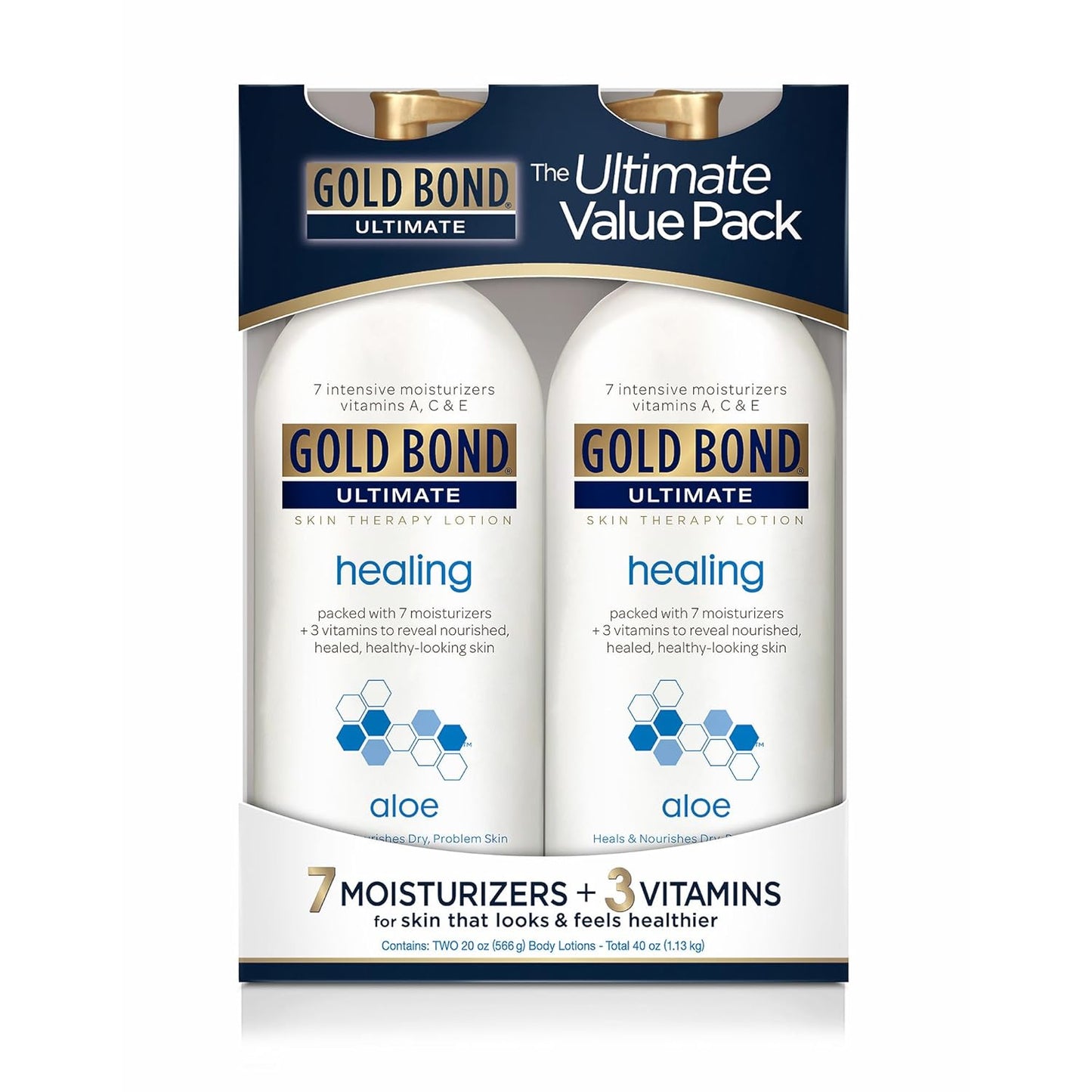 GOLD BOND ULTIMATE Healing Skin Therapy Lotion with Aloe, 20 Oz (2 Pack)