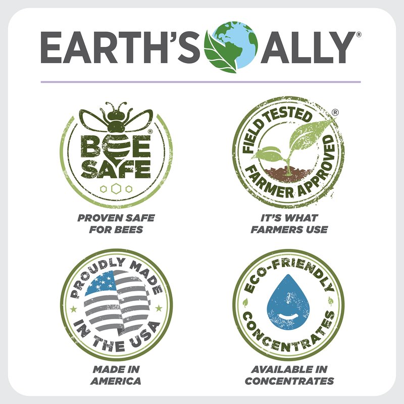Earth's Ally 3-in-1 Insecticide, Miticide, Fungicide for Plants - Copper Fungicide & Neem Oil Spray Alternative - Insect Repellent & Pest Control for Indoor Outdoor Organic Gardening - 32 Oz Conc.