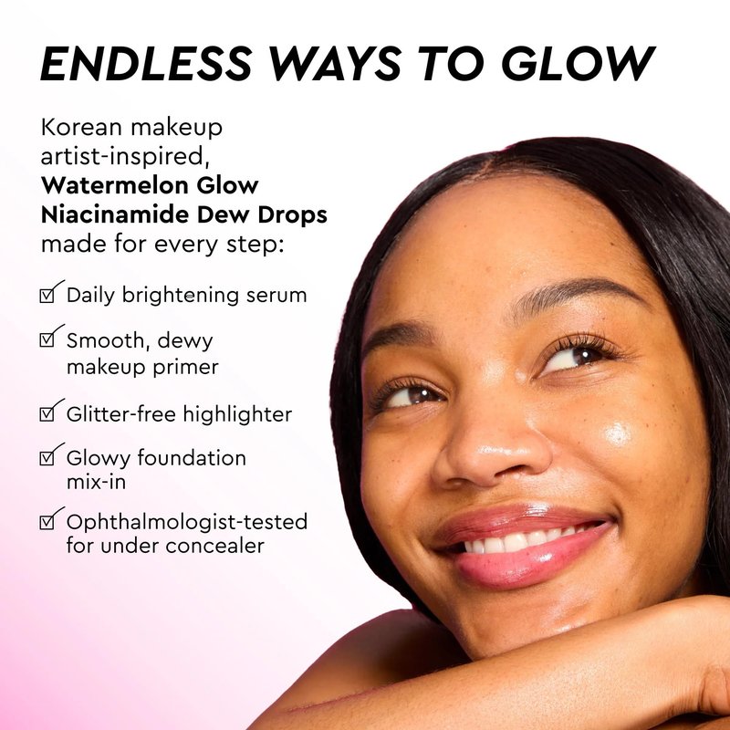 Glow Recipe x Beautyblender: Watermelon Glow Skincare and Makeup Prep Set - Niacinamide Dew Drops, Dewy Flush Liquid Blush, Ultra-Fine Hydrating Face Mist and Exclusive Beautyblender Makeup Sponge