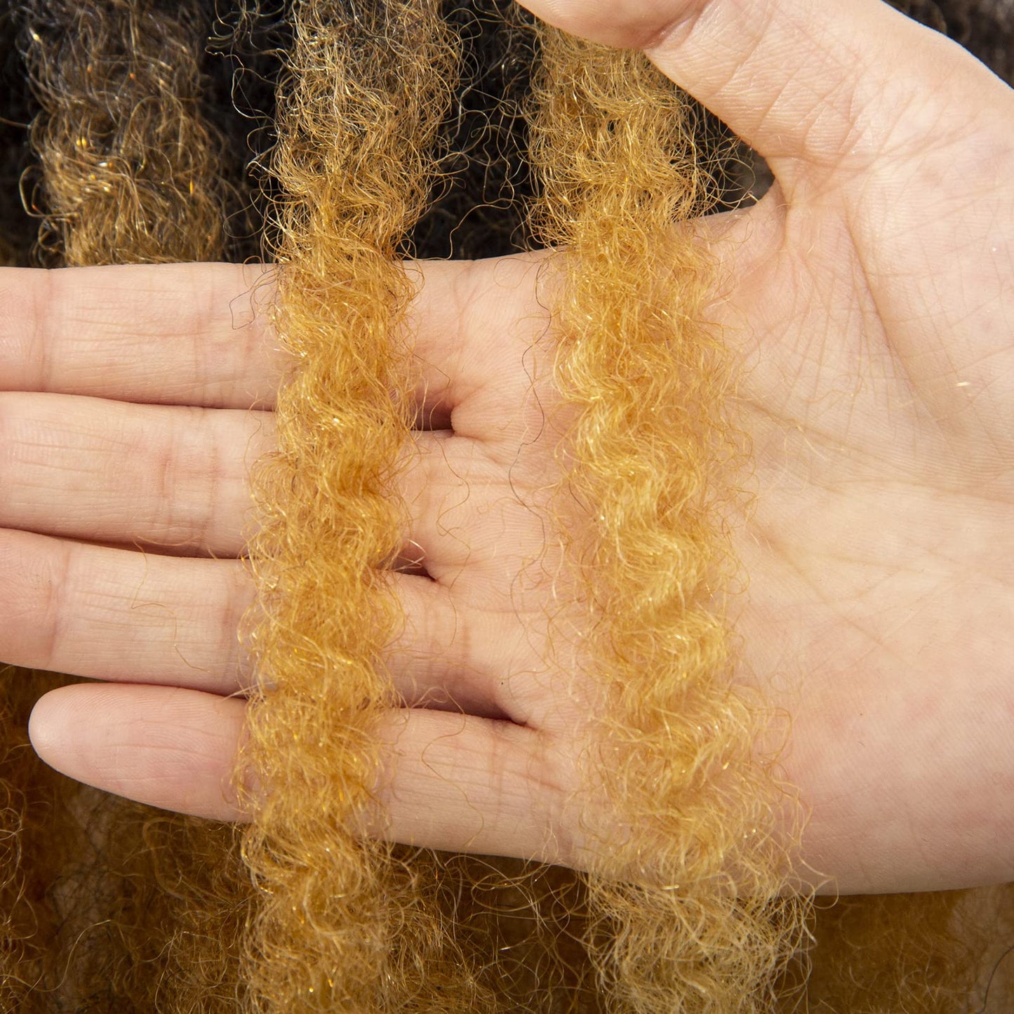 Marley Hair 18 Inch Marley Twist Hair Afro Twist Marley Braiding Hair for Faux Locs Crochet Hair Synthetic Hair Extensions(6Packs,1B/27/613, 18inch)