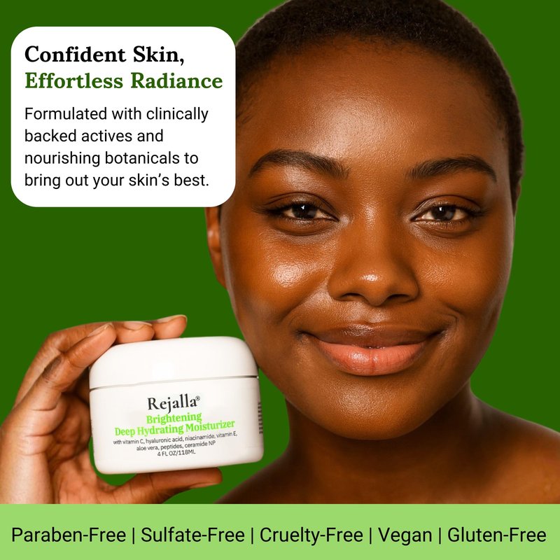 Rejalla - Face Moisturizer for Women - Vitamin C Hyaluronic Acid Anti Aging Face Cream with Niacinamide Peptides Ceramides Collagen - Luminous Hydrating Facial Cream for Dry Mature Aging Skin - 4 oz