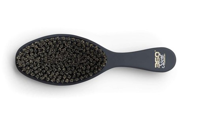 Crown Quality Products MEDIUM Mixed Boar Bristle 360 Sport Wave Brush (Black) Crown 2.0 Hairbrush - The Ultimate 360 Wave Brush