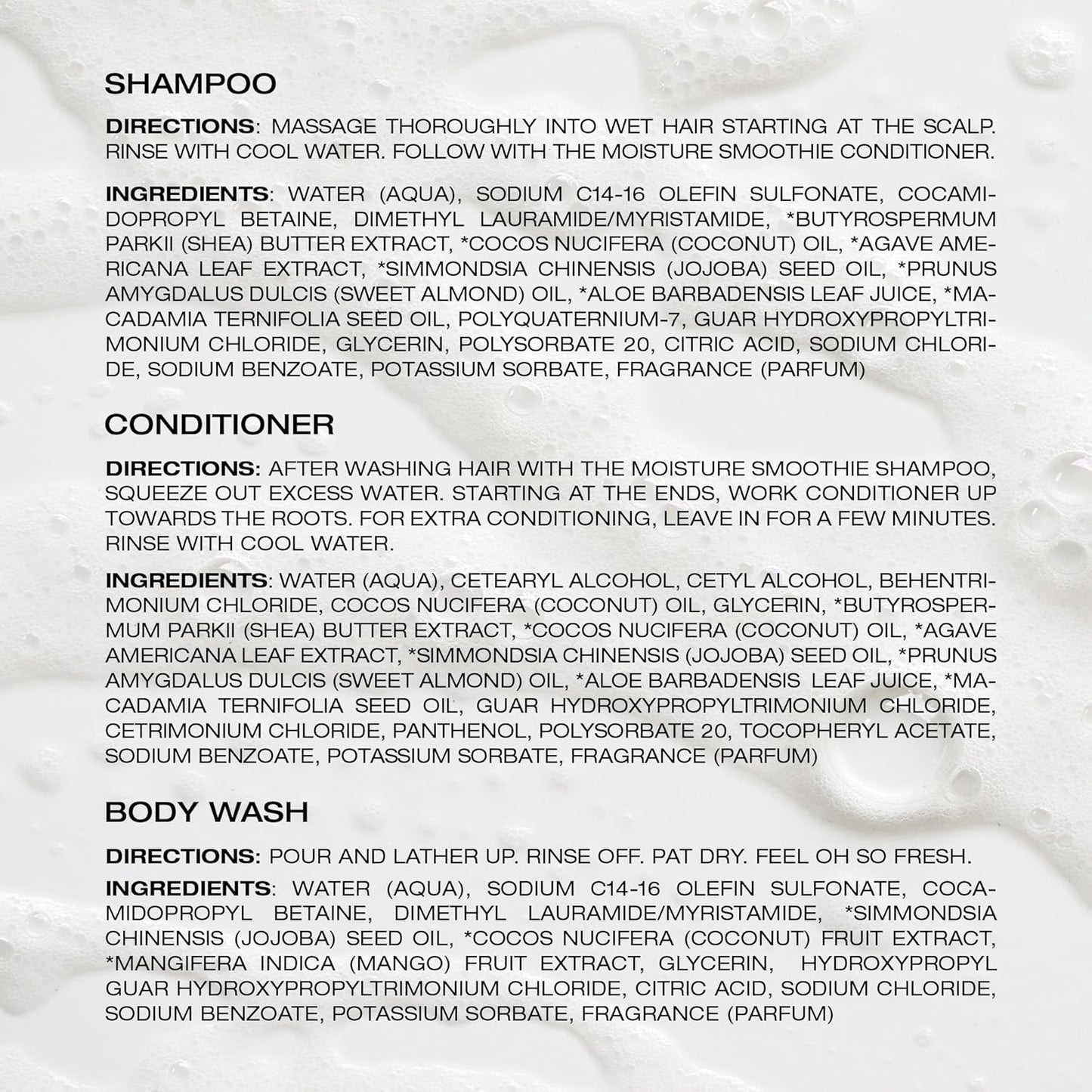 Raw Sugar Moisture Smoothie Shampoo and Conditioner Set, Moisturize & Nourish Dry Hair, Bulk Shampoo and Conditioner with Coconut Oil, Agave & Sweet Almond Oil, Formulated without Sulfates & Parabens