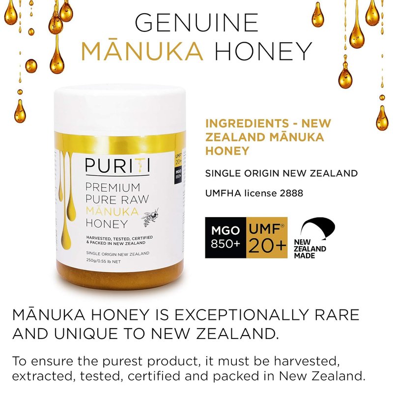 Premium Manuka Honey MGO 829+ | 100% Pure Raw Honey from New Zealand | 8.8 Oz Jar