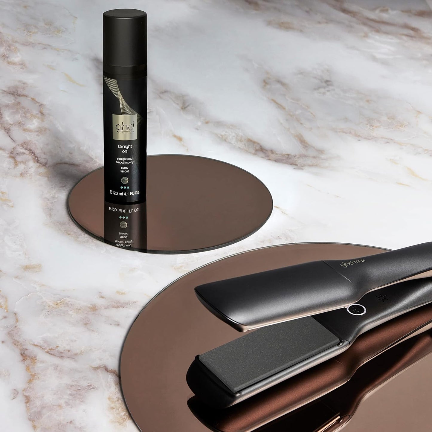 ghd Straight On Heat Protectant for Hair ― Straight & Smooth Hair Spray, Heat Protection System to Strengthen and Smooth Hair for Anti-Frizz Styling ― 4.1 fl. Oz.