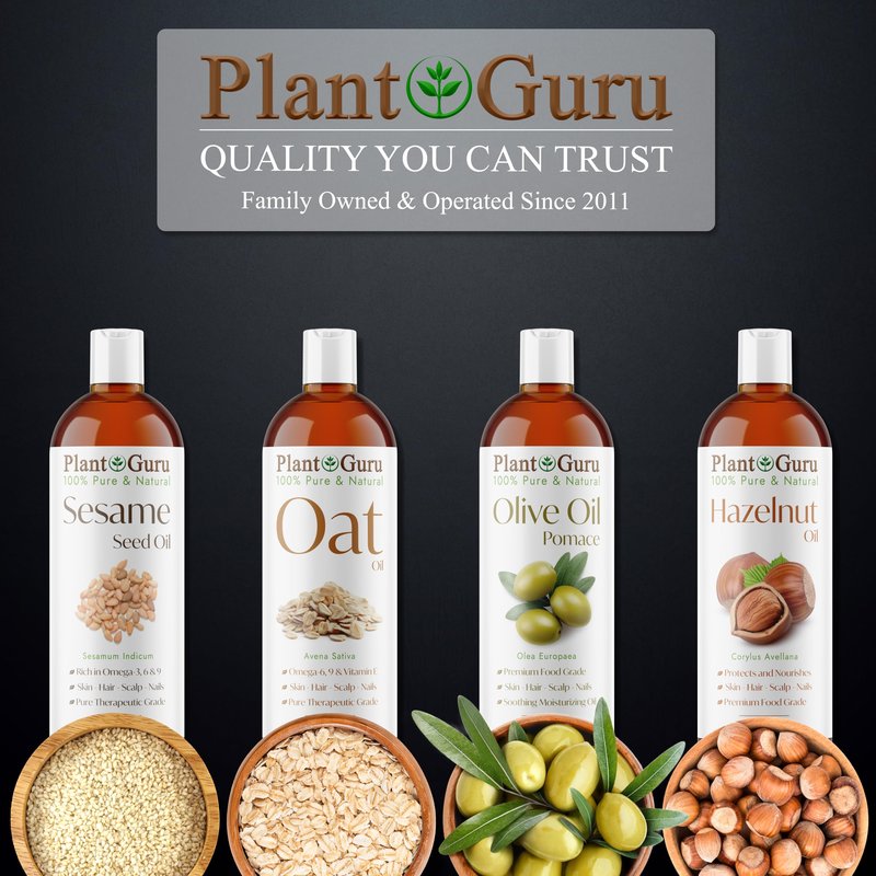 Plant Guru Oat Oil 8 fl. oz. 100% Pure Natural Carrier – Skin, Face, Body & Hair Moisturizer. Great for DIY Creams, Lotions & Lip Balm