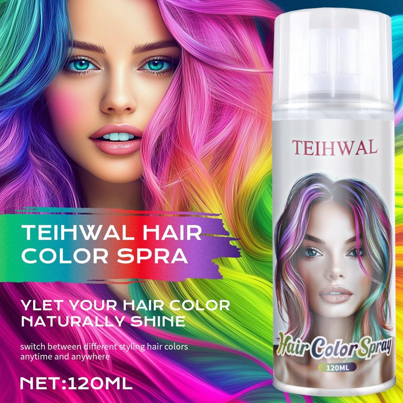 TEIHWAL Temporary Hair Color Spray Gray Hair Spray,One Time Use Grey Hair Dye for Christmas Halloween Cosplay Party-Gray