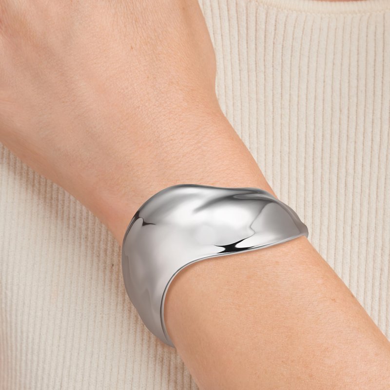 Amazon Essentials Silver Cuff Bracelet for Women - Fine Silver Plated, Chunky Bangle Bracelet