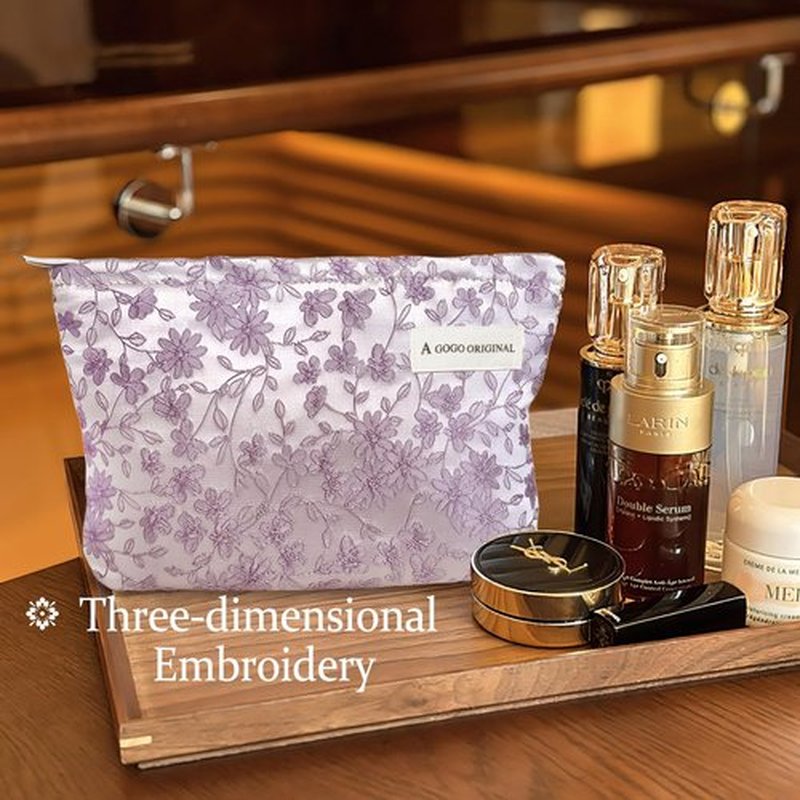 STARDW Makeup Bag for Women Travel Toiletry Bag Large Capacity Makeup Organizer Bag Flower Cosmetic Bags Zipper Pouch