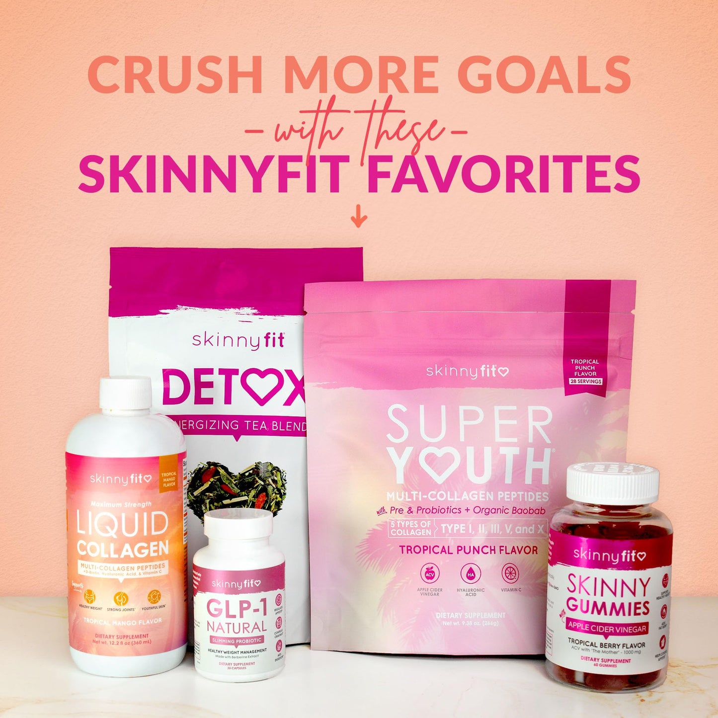 SkinnyFit - Colostrum Powder (Strawberry Lemonade) - Collagen Peptides, Probiotics, Vitamin B12 - Supports Immunity, Skin & Gut Health - Non GMO, Gluten Free, Sugar Free - Beauty, Skin Care, Self Care