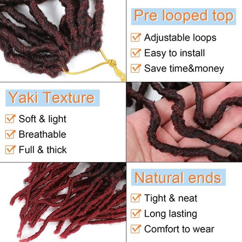 Ombre Crochet Hair 10 Inch 7 Packs Faux Locs Short Soft Locs Crochet Hair Pre Looped Crochet Locs Hair Extensions For Women(10inch,7packs,1B/BUG)