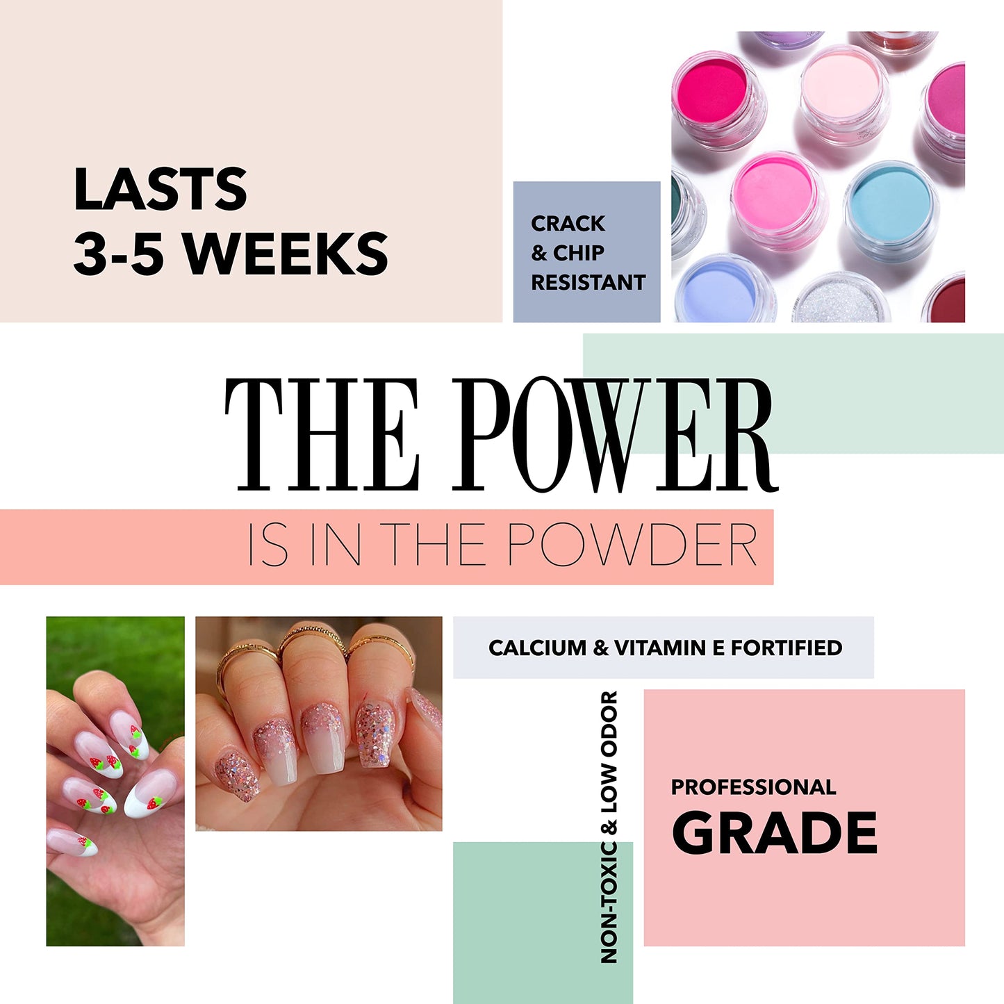 Revel Nail Dip Powder - Light Pink Dip Powder for Nails, Nail Powder Dipping for DIY, Professional Nail Dipping Powder & Dip Powder Colors, Nail Art Supplies - Erica, 1 Oz