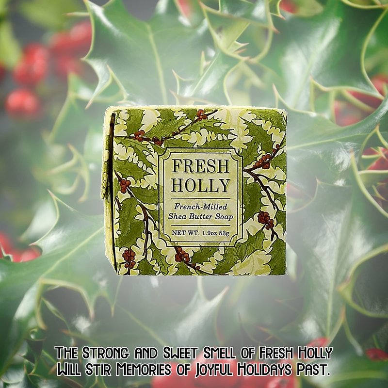 Christmas Soap Sampler- Set of 4 Scents- Mistletoe, Peppermint Frost, Winter Garden and Fresh Holly- Enriched with Shea Butter and Essential Oils- Ideal Basket Filler, Stocking Stuffer for Guests