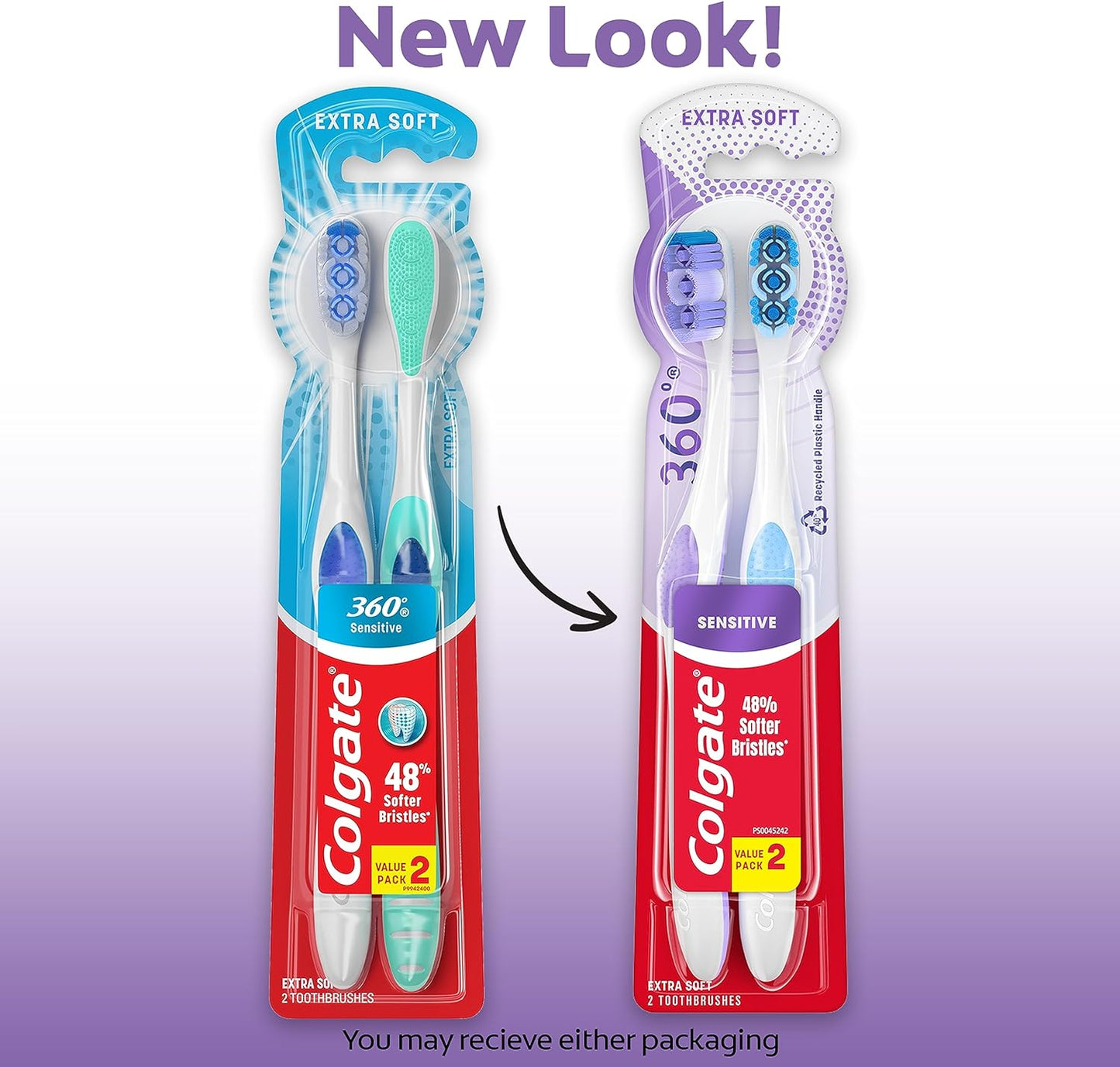 Colgate Gum Health Extra Soft Toothbrush for Sensitive Gums with Deep Cleaning Floss-Tip Bristles - 4 Count