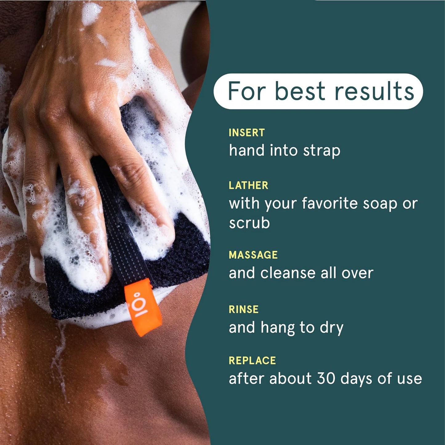 Cleanlogic Organic Cotton Exfoliating Body Scrubber, Reusable Exfoliator Tool for Smooth Skin, Daily Skincare Routine, Natural, 3 Ct Value Pack